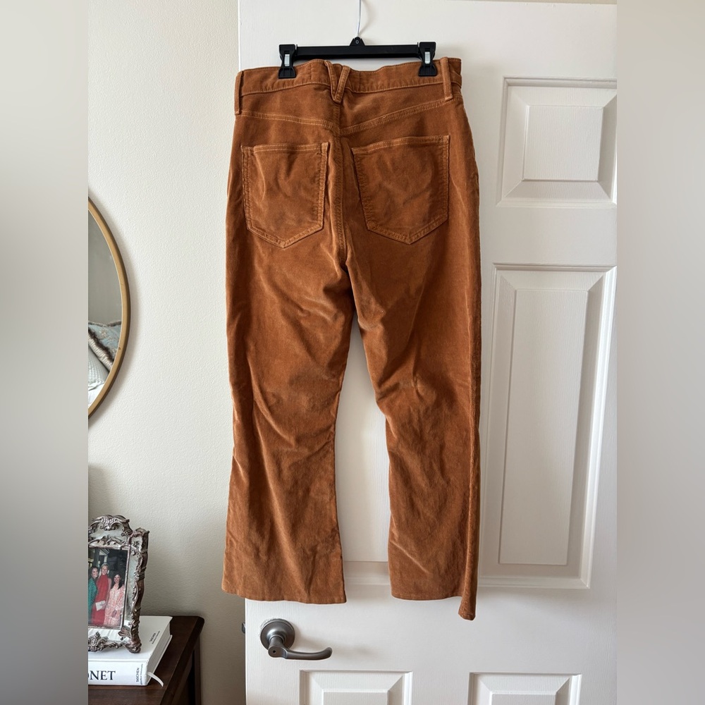 Veronica Beard Rust Brown Corduroy Wide Leg Jeans - Picture 4 of 4